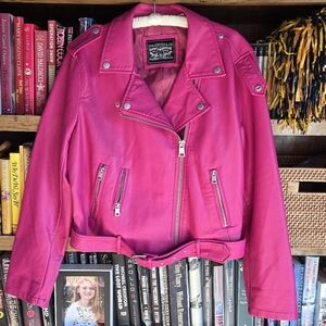 Levi's Faux Leather Pink Moto Jacket
